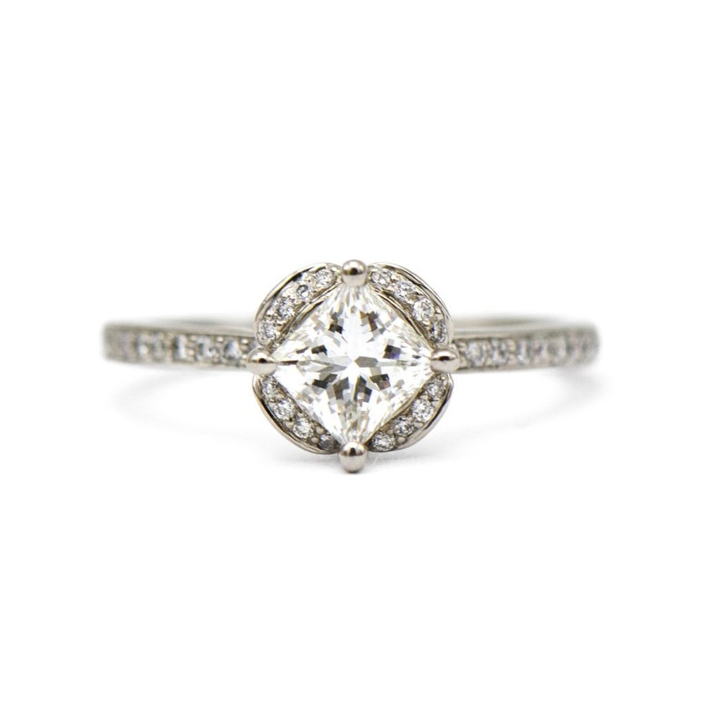 Ritani Palladium Princess Cut Engagement Ring